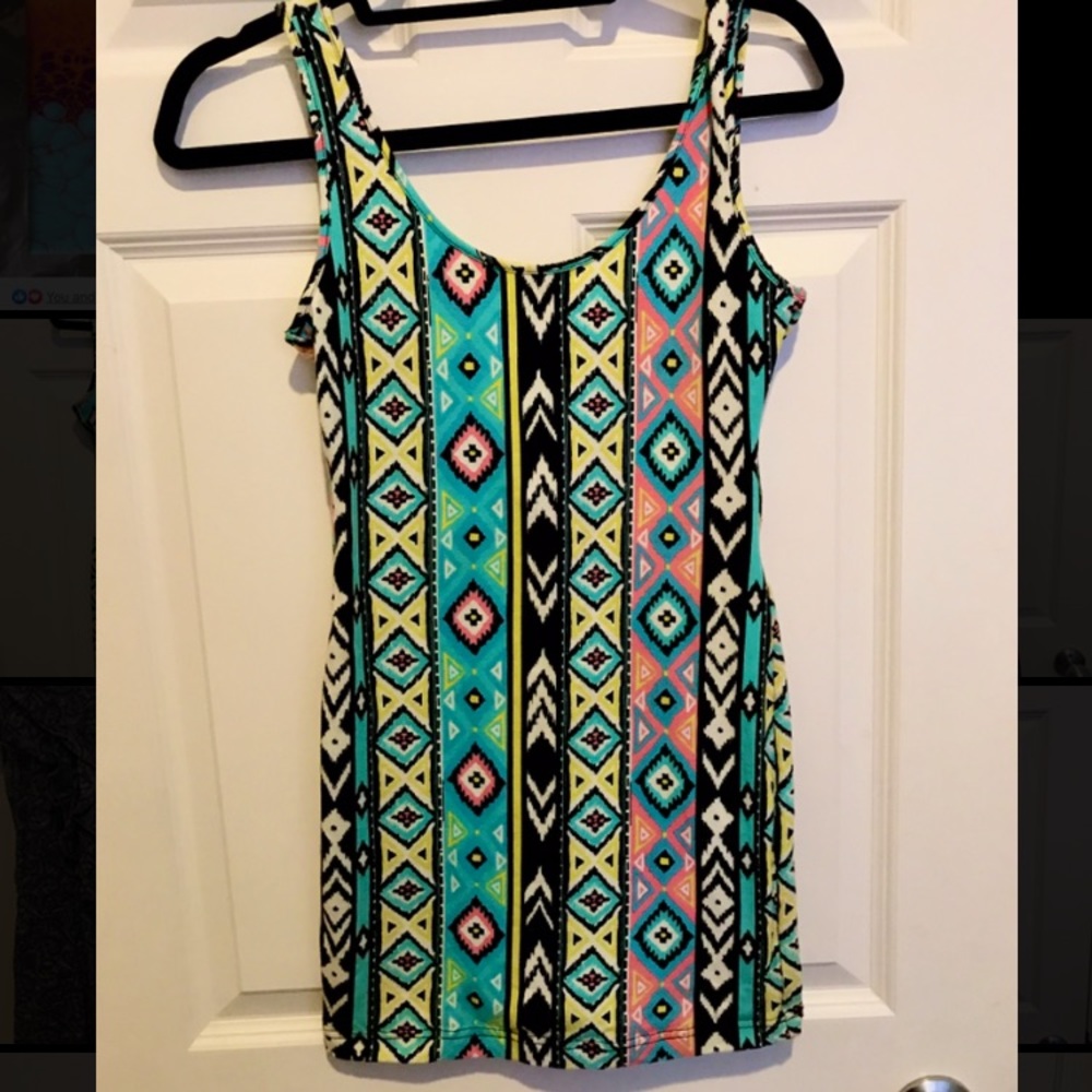Tribal Print Low Back Bodicon Mini Dress